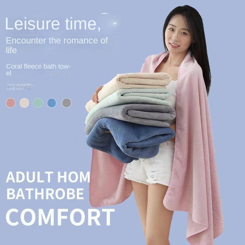 Coral Fleece Adult Bath Towel Thickenin Shower Towel Skin-Friendly Bath Wiping  for Men and Women