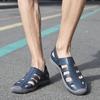 Fashion Fashionable Outdoor Men Breathable Hollow Out Casual Anti Slip Beach Shoes Summer New Men Comfortable Leather Hole Shoes Sandals