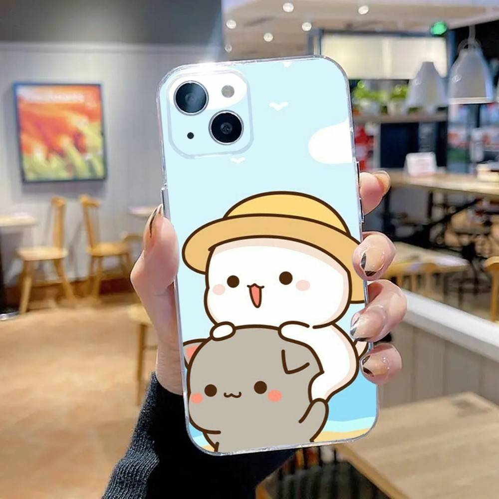 Милый Чехол для Телефона BuBu DuDu Для iPhone 16,15,14,13,12,11 Pro,Max,Plus,X,XS,XR,SE,Mini Прозрачный Силиконовый Мягкий