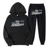 Mens Oversized Hooded Sweatshirt Set Casual Tracksuit Long Sleeve Cotton Blend Top Pants