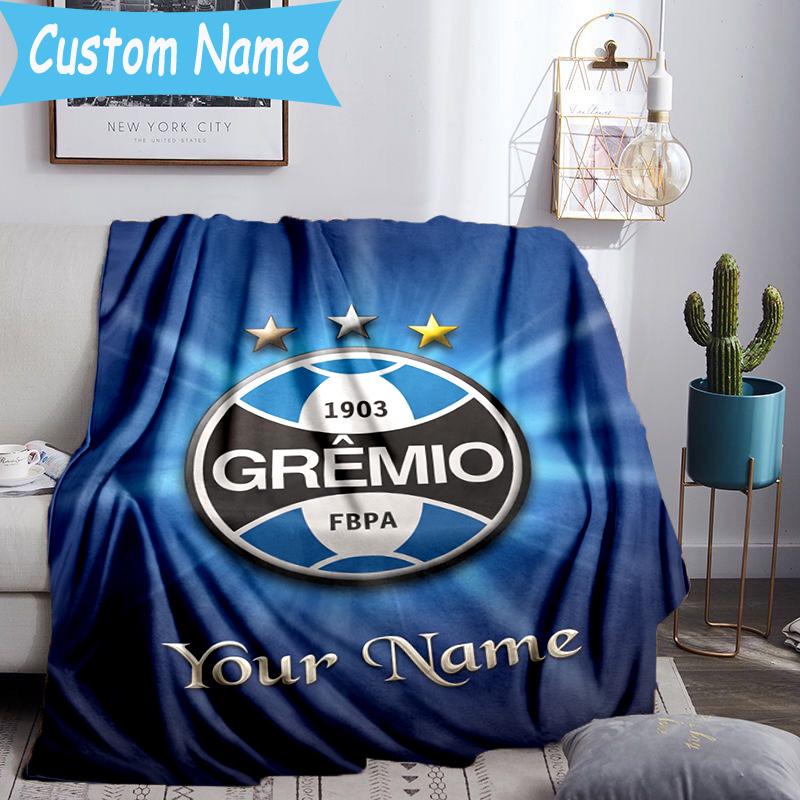 Custom Name FBPA Football Club Emblem Flannel Blanket, Use for Birthday/Holiday Gift, Soft Blanket for Sofa/Bed/Camping/Office, Home Decor