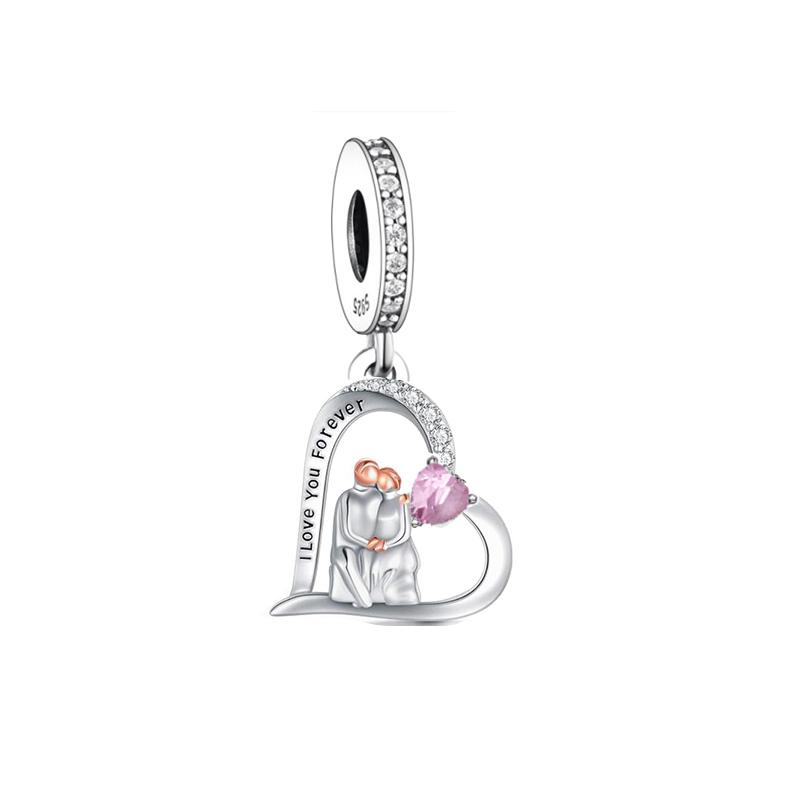 FC Jewelry Fit Original Pan Charms Bracelet Necklace 925 Silver Pregnant Mum And Dad Bead For Making Women Berloque