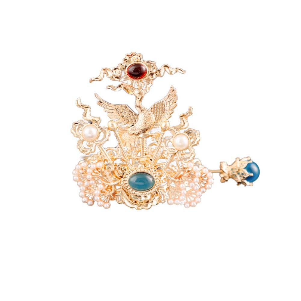 Цветная глазурь конский хвост пучок держатель для волос головной убор китайский ханьфу корона для волос элегантная вечеринка