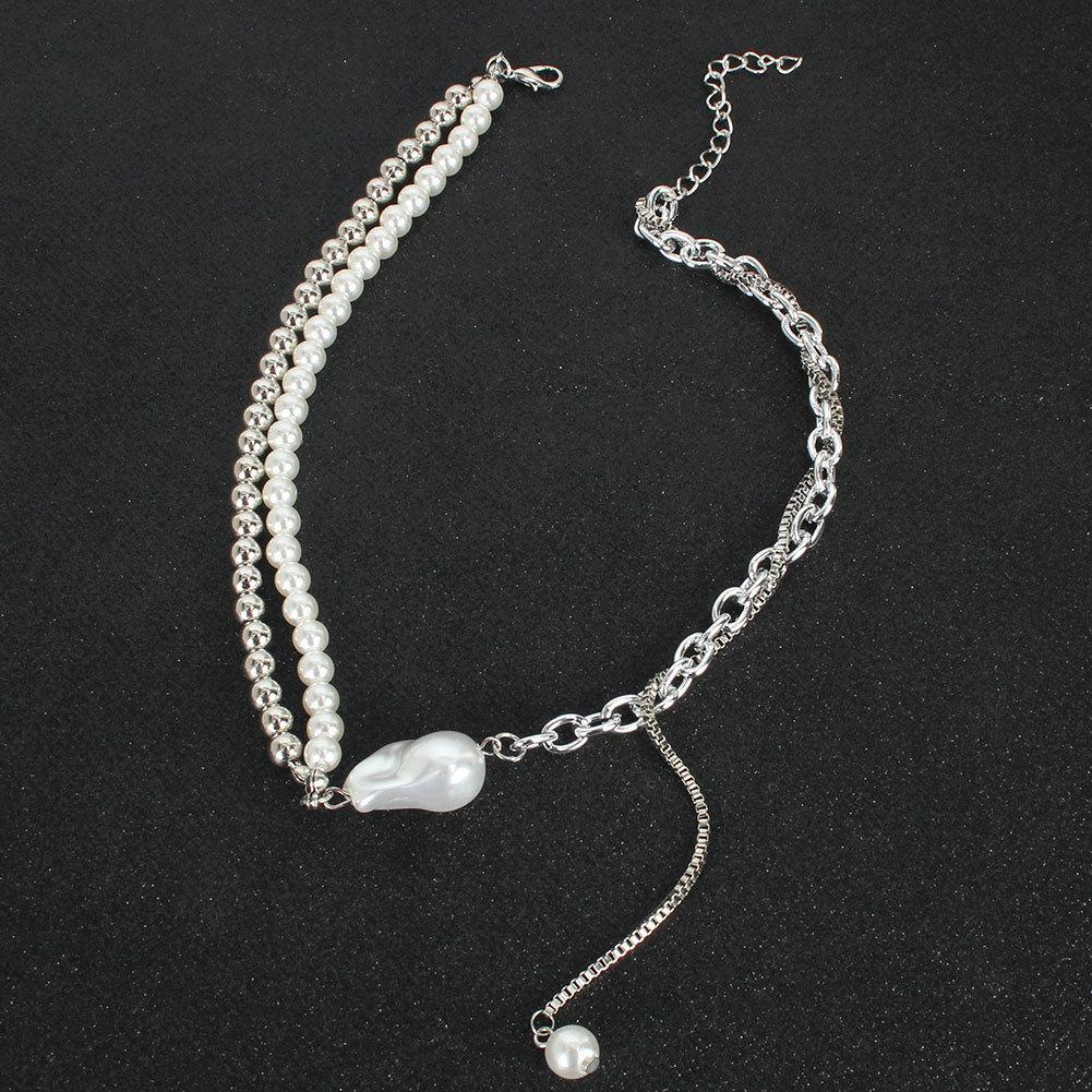 Европейское и американское ретро жемчужное ожерелье женская мода индивидуальность двухслойная жемчужная подвеска цепочка на ключицу ювелирные изделия 16660