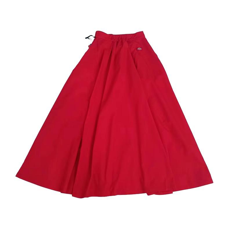 Dickies Однотонная повседневная длинная юбка из твила средней посадки для женщин Красная DK006232CX9