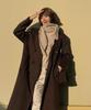 Generalidea Double-Breasted Wool Long Coat [Dark Brown] / Wbe3L10507