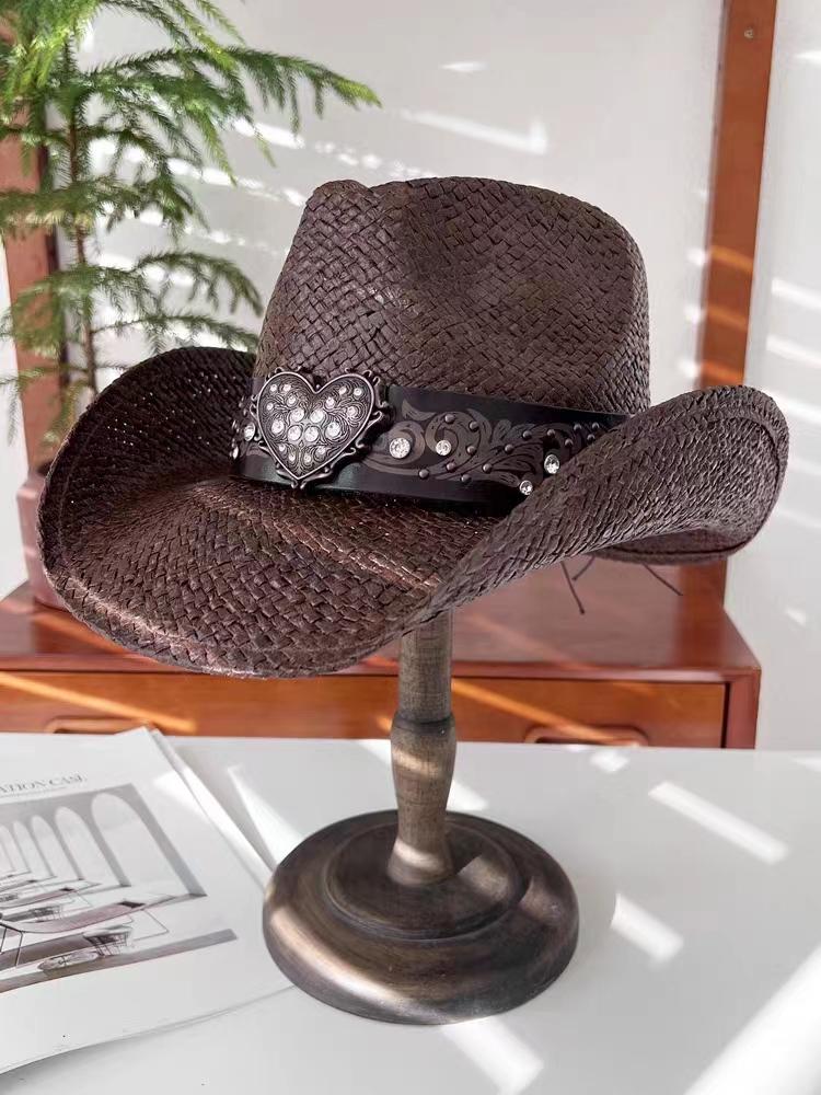Розовая ковбойская шляпа в стиле вестерн, летняя солнцезащитная шляпа, соломенная шляпа для мужчин и женщин, ковбойская шляпа, сомбреро, хомбре