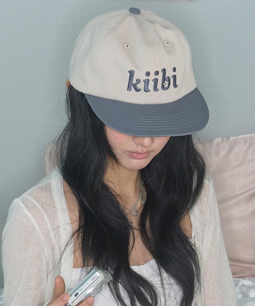 Двухцветная кепка Kiibi Logo Овсяный & Пыльно-синий
