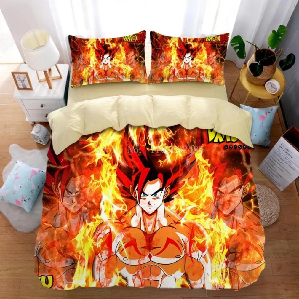 Комплект постельного белья «Anime Dragon-Ball», пододеяльник «Goku», комплект стеганого одеяла «Super Saiyan», комплект постельного белья для взрослых детей и подростков