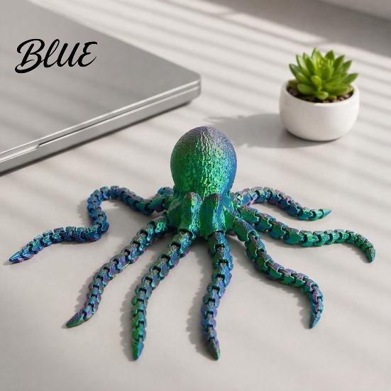 Уникальный Декор для Дома 3D Печатный Осьминог Морское Животное Игрушка-Антистресс Гибкая Сочлененная Фигурка Щупальца Пластиковое Настольное Украшение с Подвижными Сочленениями для