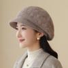 Middle-aged and Elderly Hat Women's Autumn and Winter Wool Hat Fashion Cap Thickened Warm Knitted Windproof Beret