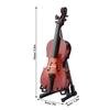 4pcs Wooden Wooden Miniature Cello With Stand Mini Musical Instrument  Office Decor