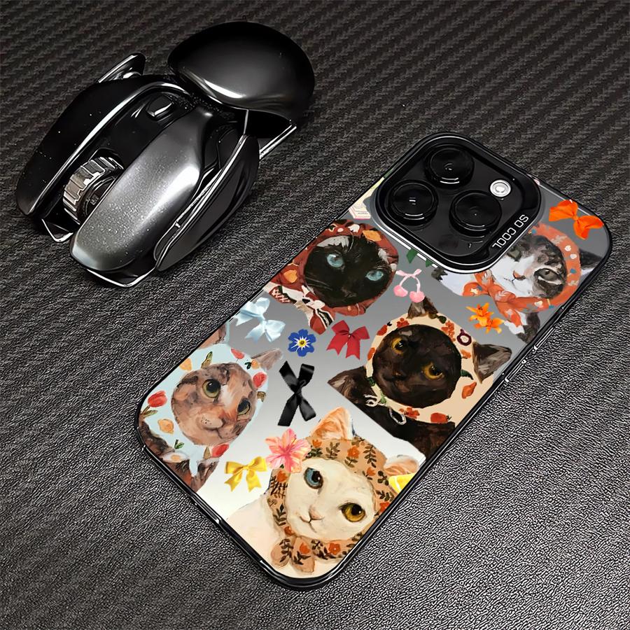 Мультяшный чехол для питомца-кошки для iPhone 17 Pro Max 15 11 13 14 Plus 12 Pro 16 Air Чехол для телефона