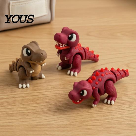 Новинка Фигурки Динозавров 3D Печать Сочлененные Милые Т?Игрушка-фиджет Рекс, Гибкое соединение, Образовательная сенсорная фигурка для игры, Кусать?Интерактивный палец
