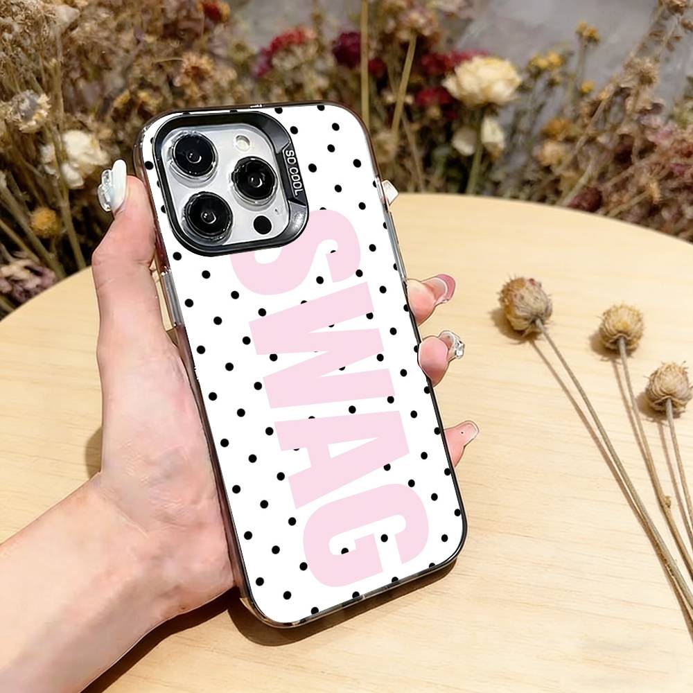 Роскошный чехол для телефона в стиле Y2K SWAG для iPhone 17,16,15,14,13,12,11 Plus,Pro Max,XS, Цветной серебристый чехол для телефона Funda Cover