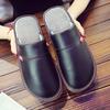 Fashion Coffee Mens Winter Slippers Short Plush Indoor Shoes Unisex Fashion Leather Slipper Man Bedroom Foot Wear