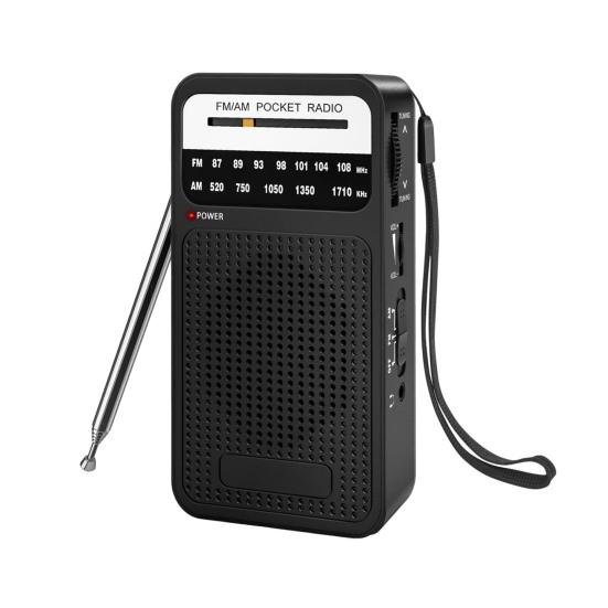 Портативное AM/FM-радио с динамиком, чистым стереозвуком, портативное радио на батарейках с разъемом для наушников 3,5 мм