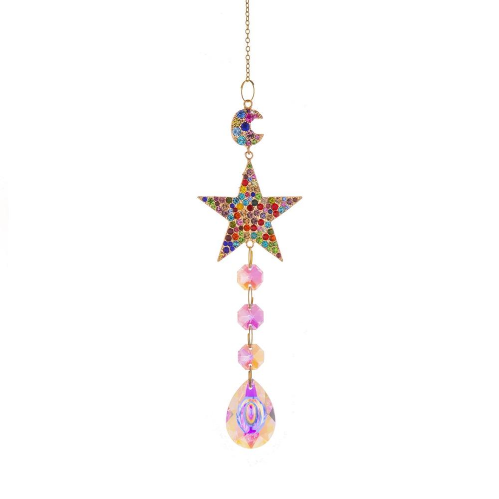 DIY Gardening Sun Catcher Shiny Crystal Wind Chime Colorful Hanging Catcher Ornaments Window