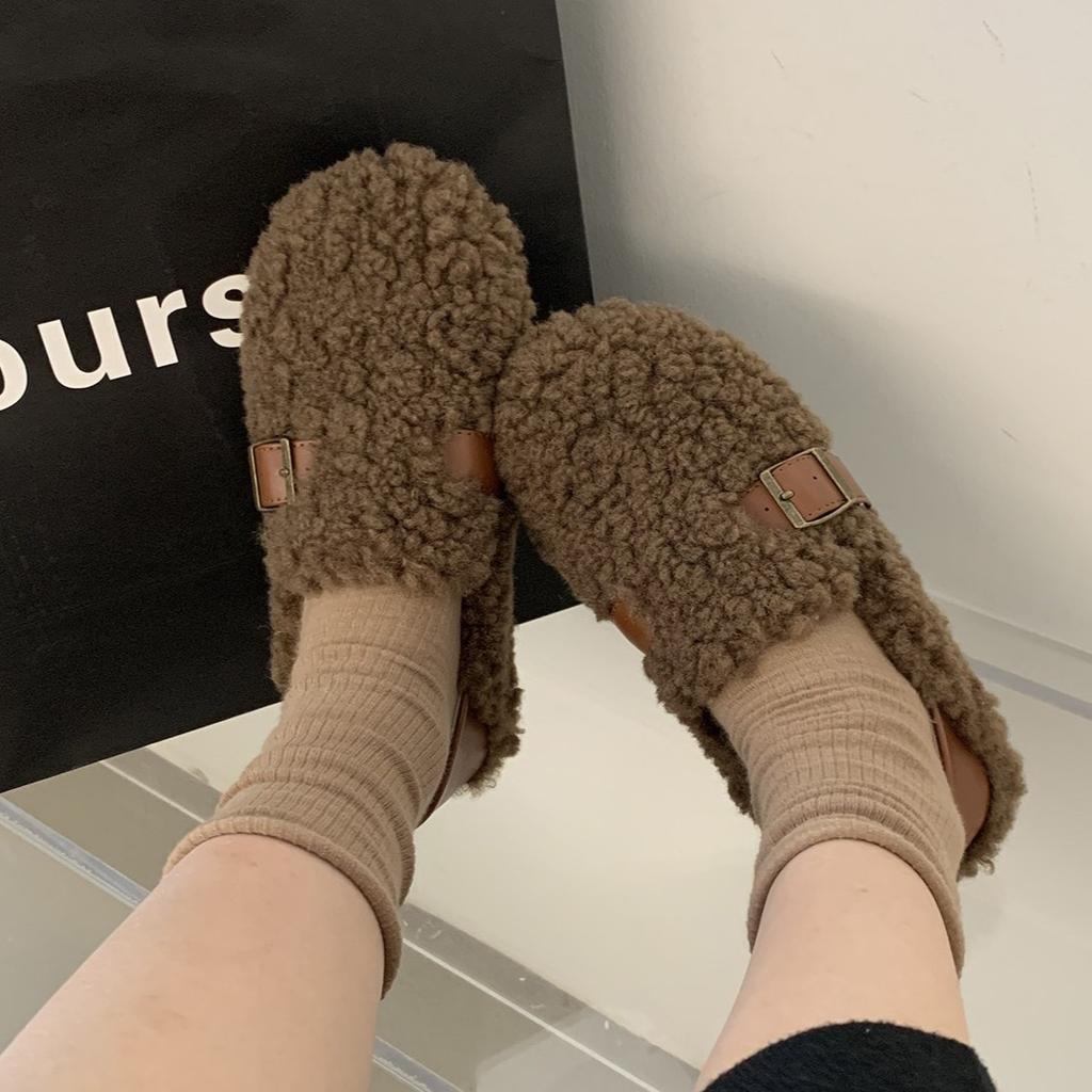 Internet Celebrity Senior Sense Warm Thick Bottom Fluffy Slippers Women Wear 2025 New Autumn and Winter Light Bag Head Soft Bottom Cotton Mop
