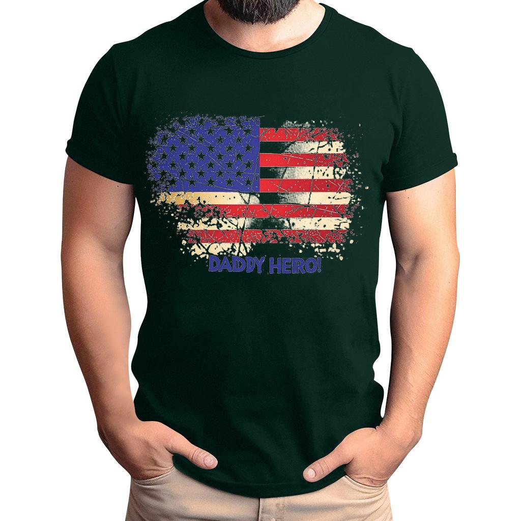 Мужская футболка с принтом флага ко Дню отца, мужской свободный повседневный топ с коротким рукавом