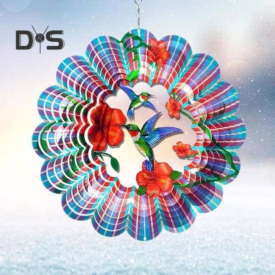 3D Animal Wind Spinner Decoration with Hook Indoor Outdoor Garden Yard Porch Colorful Turtle Butterfly Rooster Dragonfly Flower Wind Chime Hanging