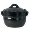 Черная рисоварка Banko от Maruyoshi Pottery, объем 2 чашки, Черная, Диаметр 16,3 см x 19 см x Высота 16 см, Сделано в Японии, Керамика Banko, Подходит для газовой плиты