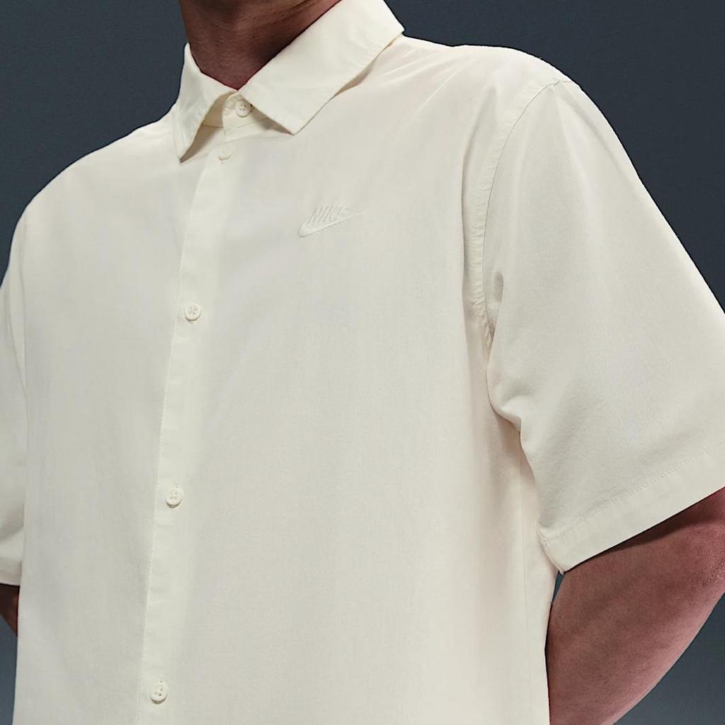 Nike Клуб SS25 Мода Универсальная Трендовая Однотонная Футболка с Коротким Рукавом Мужские Топы Белый HJ2030133