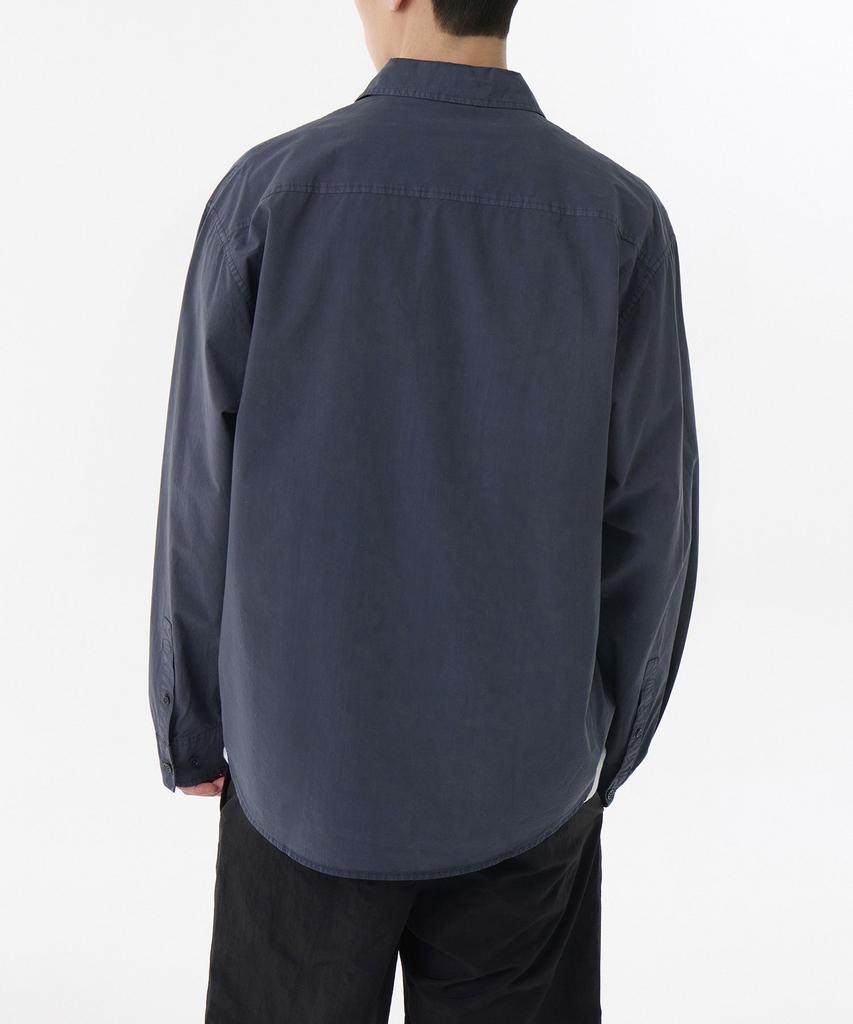 MUSINSA STANDARD Relaxed Cotton Tencel Pigment Shirt [Navy]