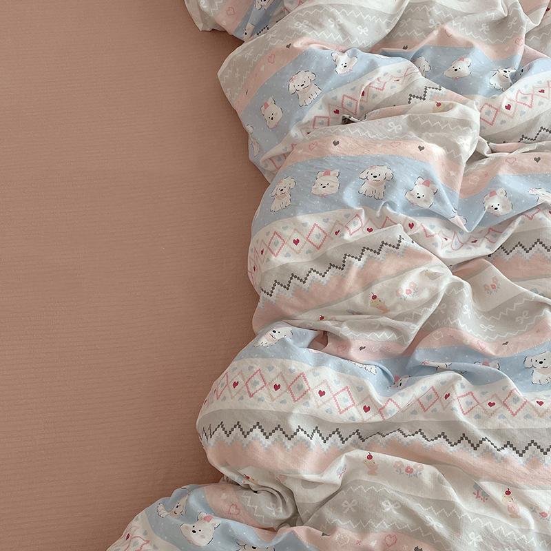 Двухслойный сетчатый пододеяльник для студентов Мягкий Прочный Комплект постельного белья Удобный Двуспальный размер Предметы первой необходимости для спальни