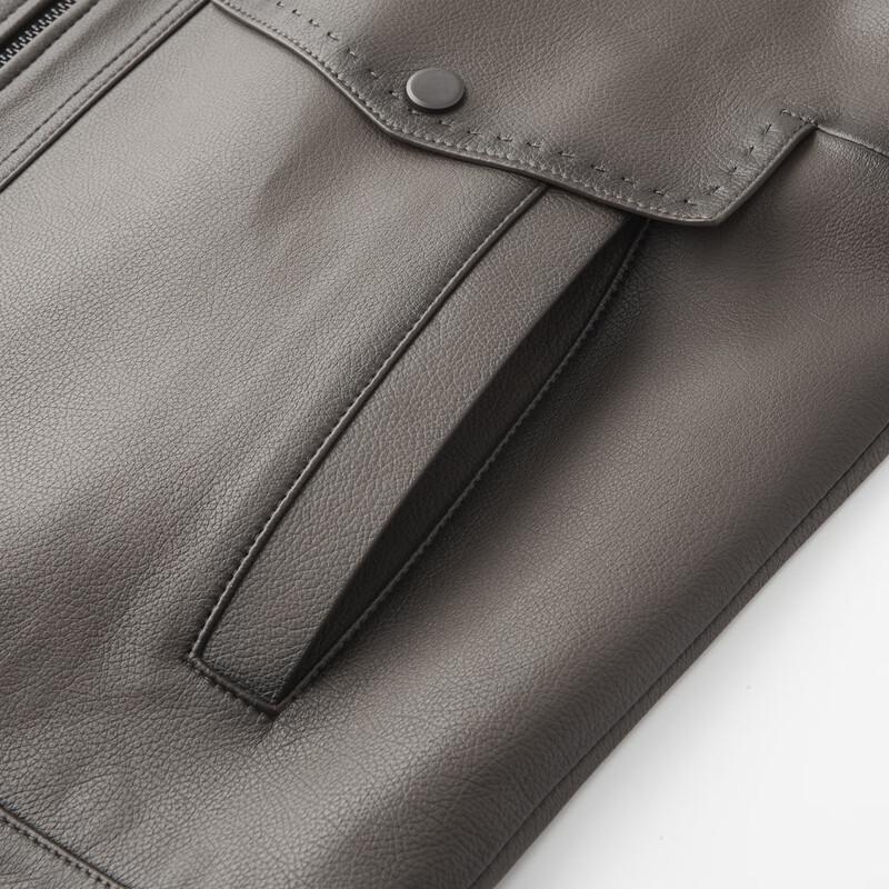Мужская кожаная куртка FIRS из натуральной овчины в стиле business casual