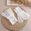 2Pairs Elegant Arm Sleeves With Lace Flower Elastic Wrist Cuffs Extension Faux Sleeves For Office Women Dress Enhancer