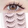 5 Pairs Fake Eyelashes Non-Irritating Stunning Visual Effect Realistic Good Ductility Decorative 7 Styles False Eyelashes Cluster Extension Lashes