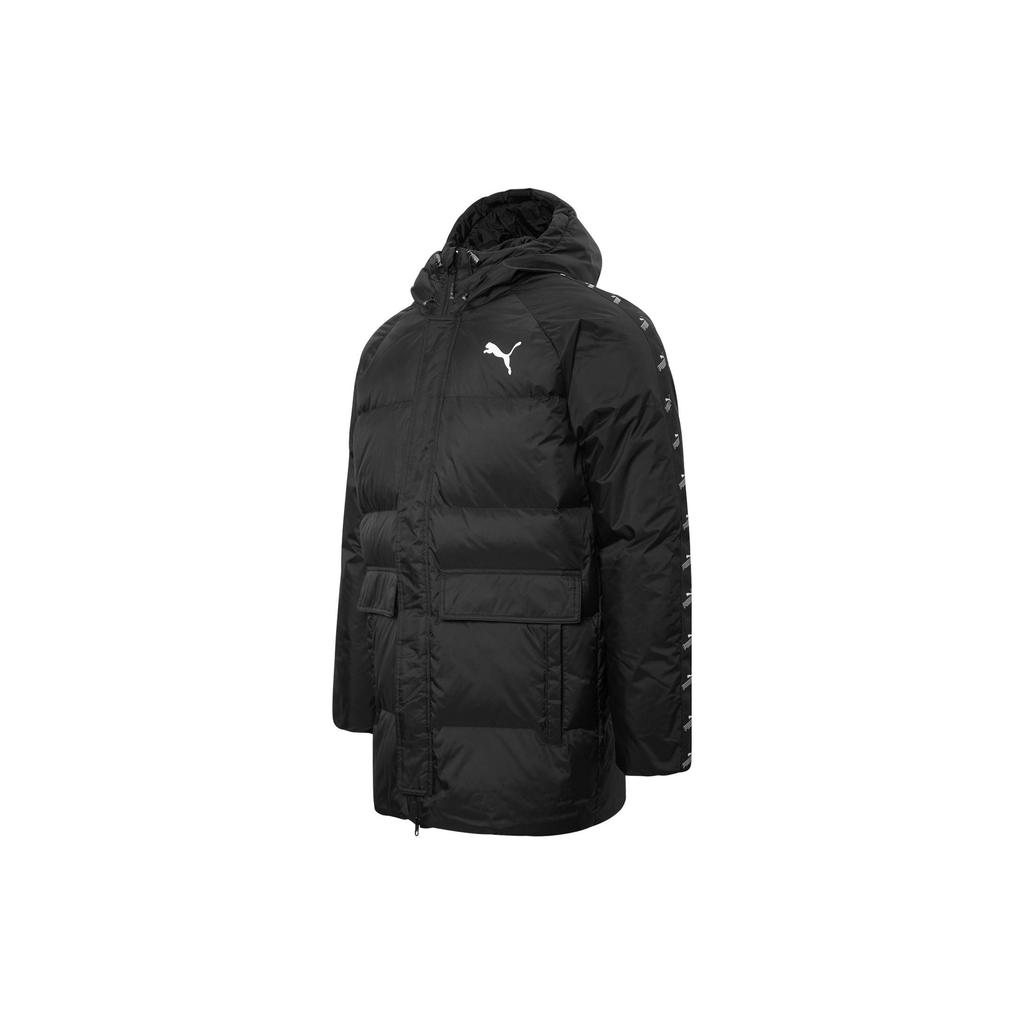 Puma Solid Down Logo Casual Drawstring Warm Hooded Down Jacket Men Outerwear Black 585513-01