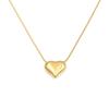 Chic 18k Gold Peach Heart Clavicle Chain: Minimalist 3D Pendant, Trendy Titanium Steel Necklace for Women