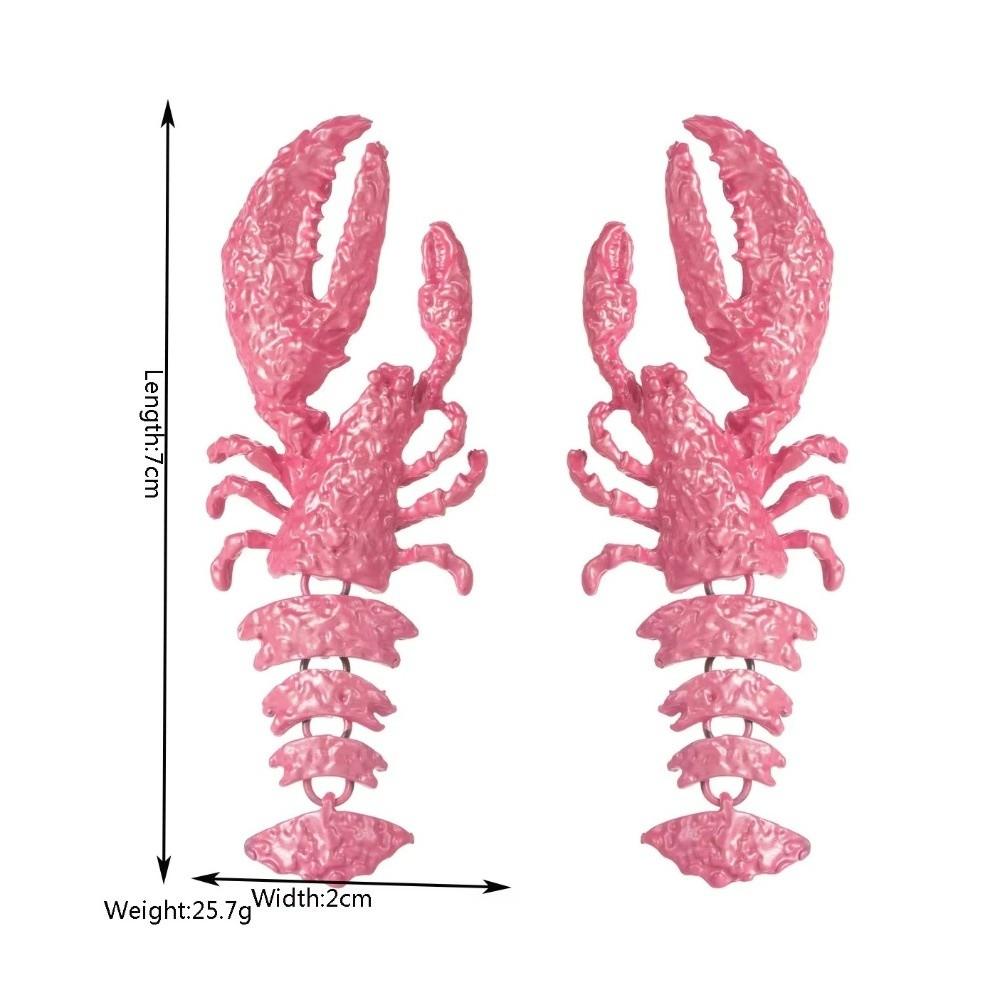 Metal Lobster Earrings Large Size Animal Drop Earrings Charm Crayfish Pendant Earrings Casual