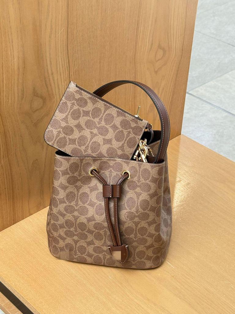 KOUJIA 2025 Rowan Bucket Bag: Classic Monogram Mother-and-Child Shoulder/Crossbody Handbag