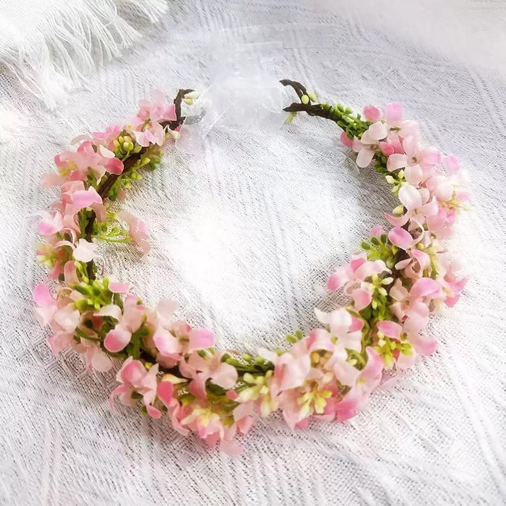 Pastoral style Rapeseed Flower Wreath Headband Beautiful Floral Kids Sweet Resin Flower Hair Accessories