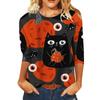 Women's Long Sleeved T-Shirts (women’s) Halloween 3D Digital Printed Personalized Casual Women's Round Neck T-shirt