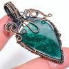 Malachite Handmade Copper Wire Wrap Jewelry Pendant 2.72" J8d23
