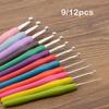 9/12pcs 2mm-10mm Color Silicone Soft Handle Crochet Hook Single Head Yarn DIY Crochet Hook Set