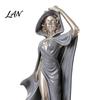 High-end Photography Prop Mysterious Black Cloak Witch Queen Resin Statue, Gothic Elegant Female Stylized Sculpture Figurine, Dark Art for Entryway