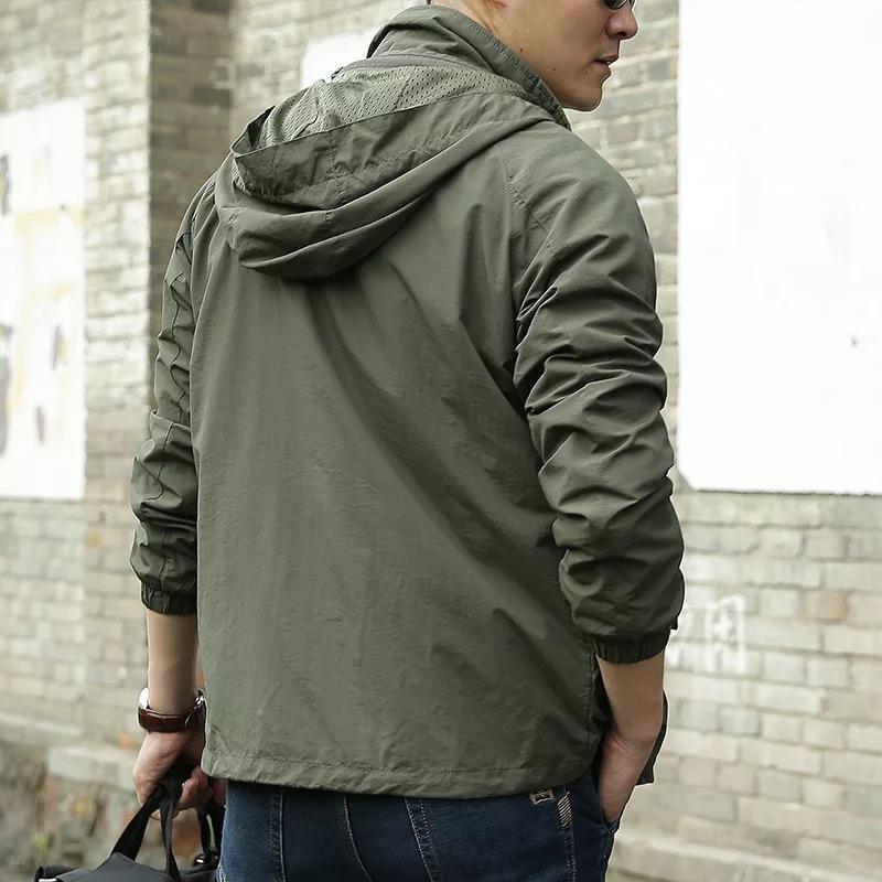Мужская тонкая куртка, военный костюм для альпинизма с капюшоном, мужская ветровка, повседневная свободная куртка для мужчин