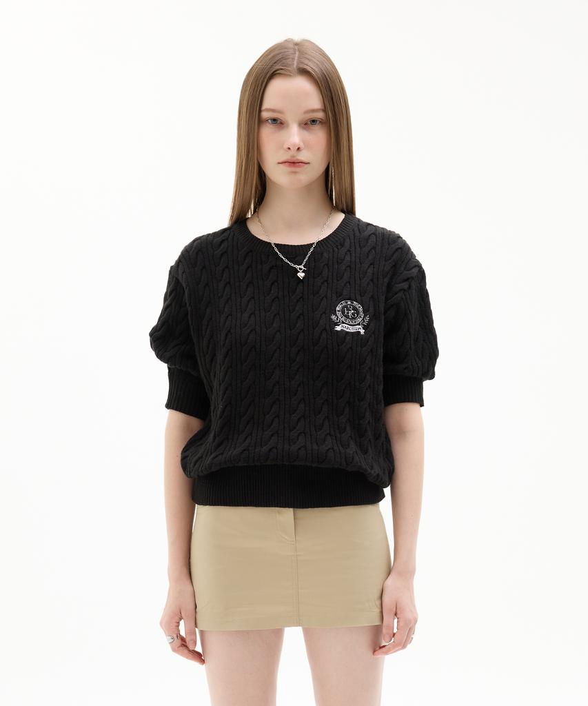 LARTIGENT Lk Cable Half Sleeve Knit(Black)