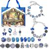 Christmas Advent Calendar Jewelry Gift Box String DIY Snowflake Santa Claus Bracelet 24 Day Countdown Calendar Box for Girls