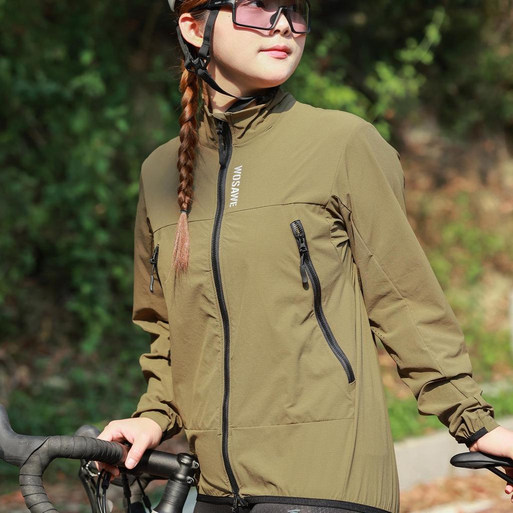 Wosawe Мужская и женская куртка для шоссейного горного велосипеда, ветрозащитная, водонепроницаемая, дышащая, солнцезащитная, светоотражающая, для ночного бега, для велоспорта, ветрозащитная куртка