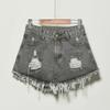 Women's Korean High-Waist Loose Denim Shorts - Summer Plus Size, Ripped, Wide-Leg, A-Line Hot Pants