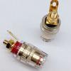 M4 Позолоченная розетка из чистой меди, клеммы усилителя, клеммы, прозрачный корпус, устойчивые к окислению, латунные клеммные заглушки
