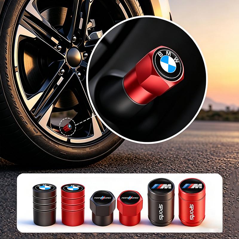 NTSM5 4Pcs Motorcycle sticker/3D Metal Tire Valve Cap Car Tyre Air Stem Cover For BMW M E46 E90 E60 F30 F10 E39 E36 F20 G20 G30 E92 X5