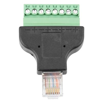 8P8C Ethernet RG45 Male To Terminal 8 Pin Digital Adapter Connector Conversion Head