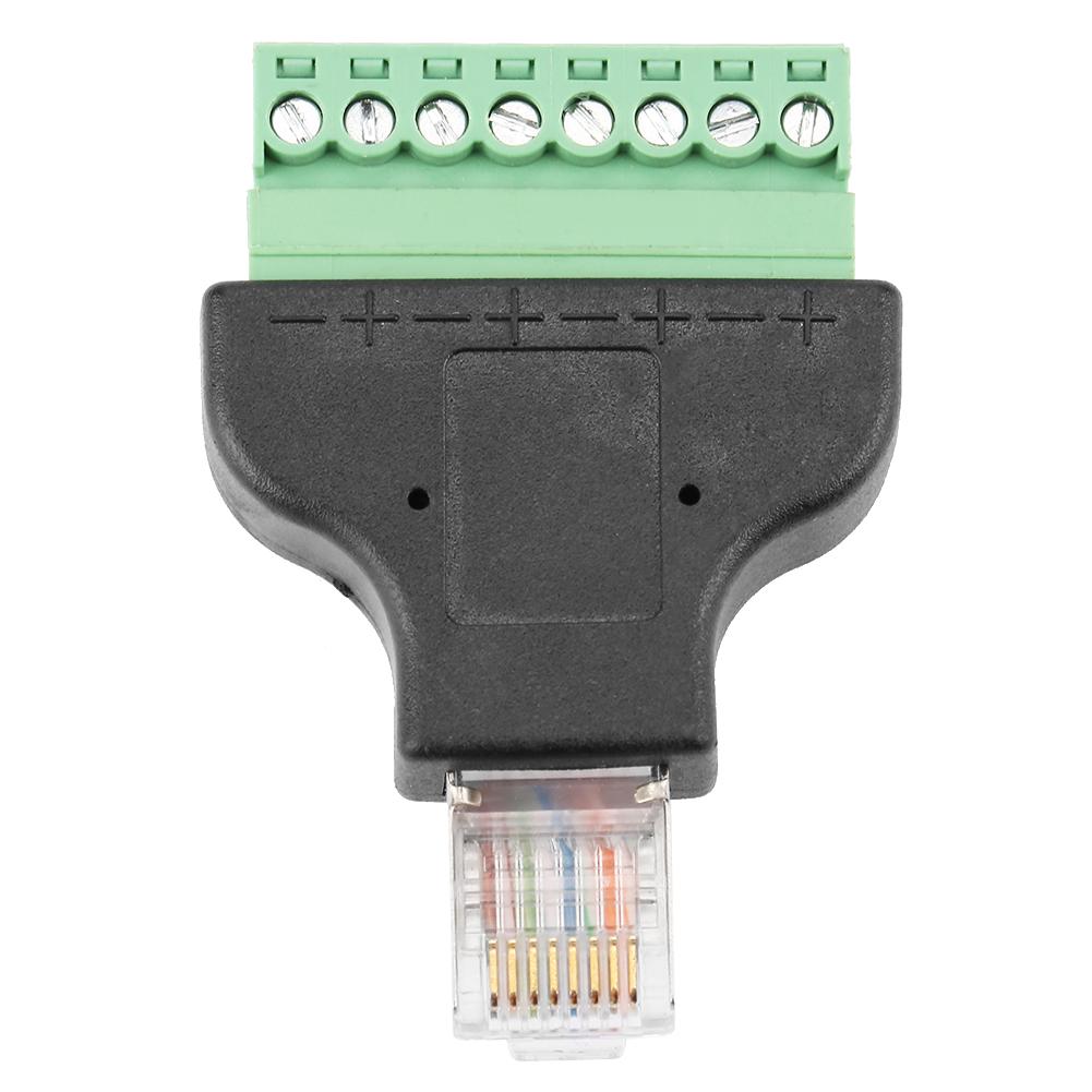 8P8C Ethernet RG-45 Male To Terminal 8 Pin Digital Adapter Connector Conversion